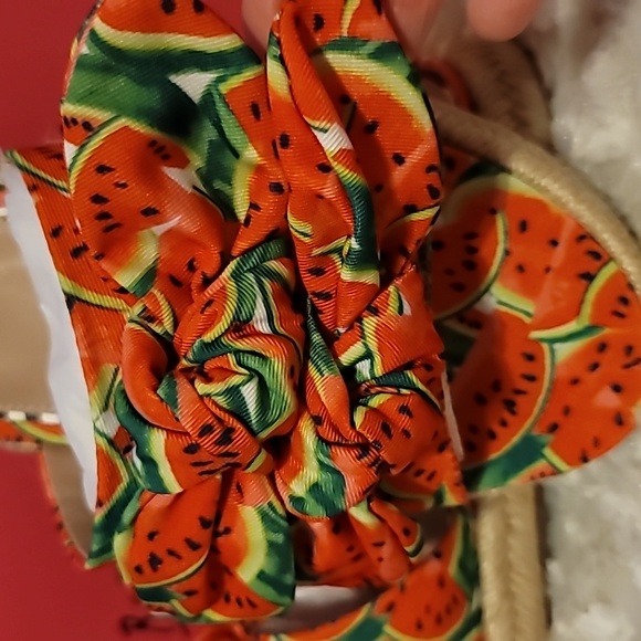 Betsey Johnson "Jazzy" slides size 6.5 in red multi - Picture 4 of 7